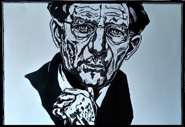 Wizerunek mężczyzny, linoryt (linocut), 2016, 70x50cm
